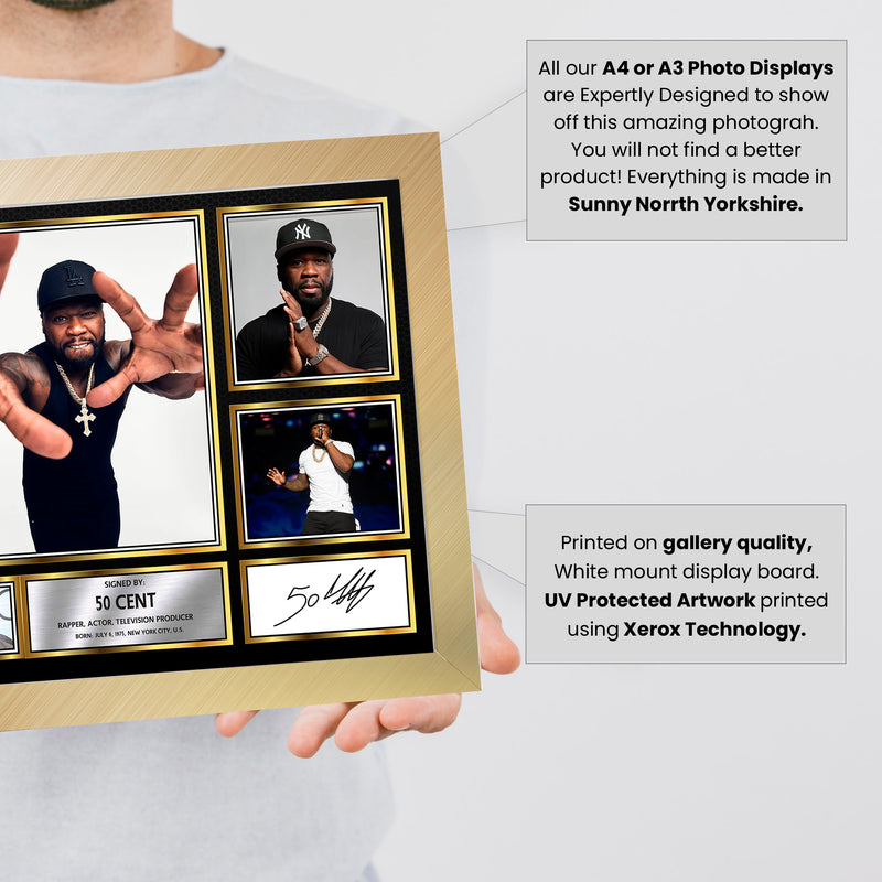 Copy of Rappers 50 Cent Framed Autographed Print - Limited Edition Autograph Fan Gift – Collectible Memorabilia Merchandise