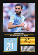 Rayan Aït-Nouri Printed Autograph Poster – Manchester City & Algeria Football Star Wall Art Print – Signed Style Soccer Fan Decor Gift