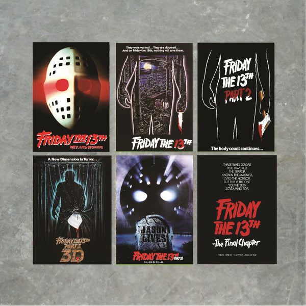 Friday the 13th Set of 6 Poster Prints – A6 Poster