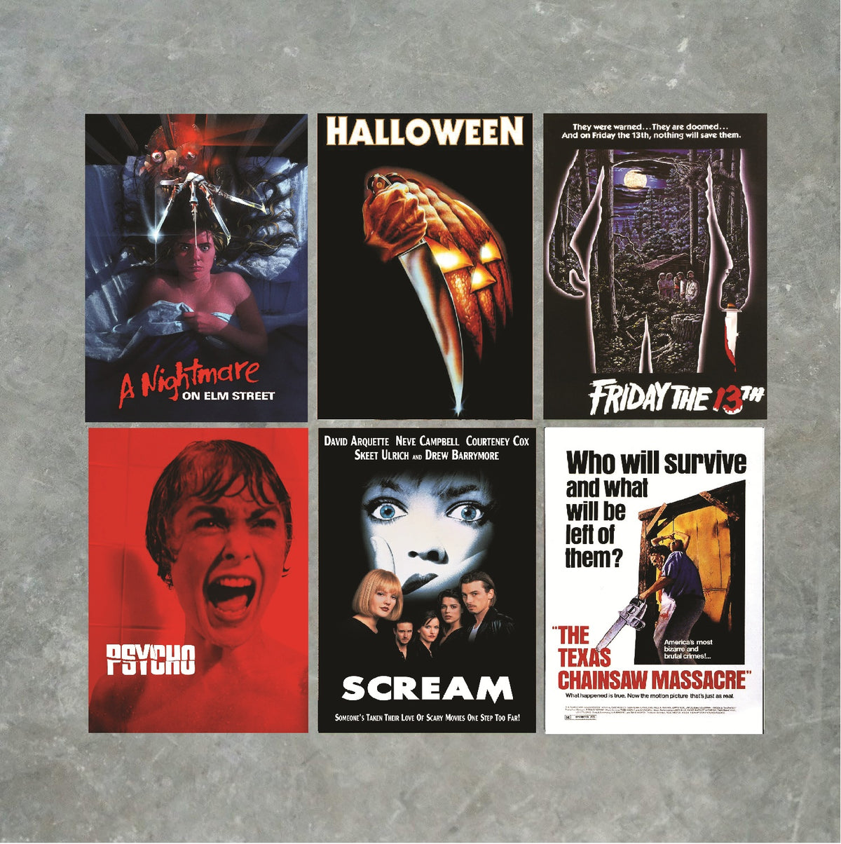 Horror Movie Poster Print Set of 6 – A6 Poster