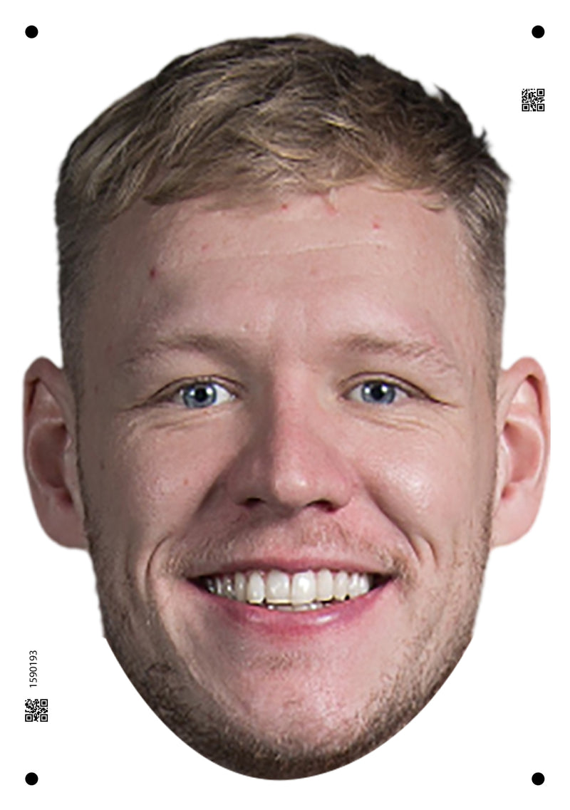 Aaron Ramsdale England Euros 2024 Celebrity Face Mask Fancy Dress - High-Quality Cardboard Masks for Any Occasion