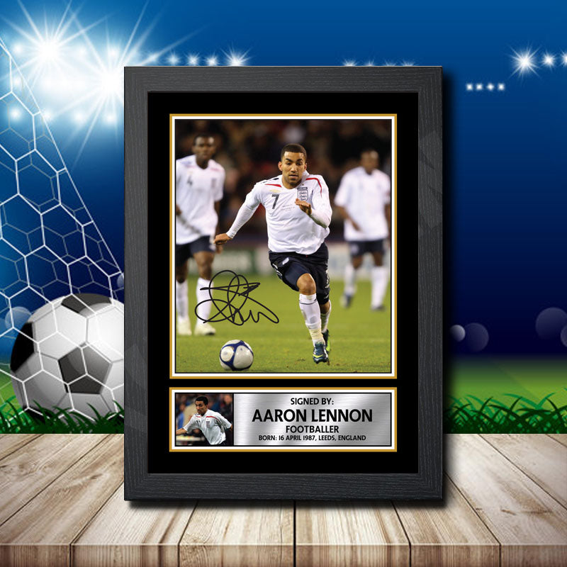 Aaron Lennon 2 Printed Signature Footballers Star Poster Print Framed Wall Art Gift – Aaron Lennon 2 Printed Signature Footballers Star Poster Print