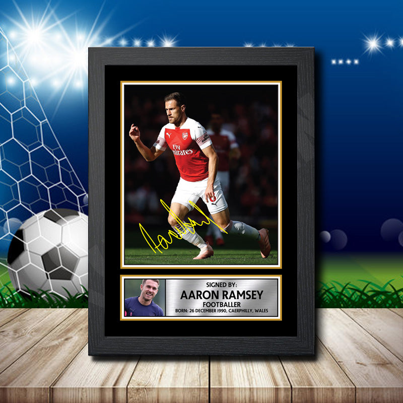 Aaron Ramsey 2 Printed Signature Footballers Star Poster Print Framed Wall Art Gift – Aaron Ramsey 2 Printed Signature Footballers Star Poster Print