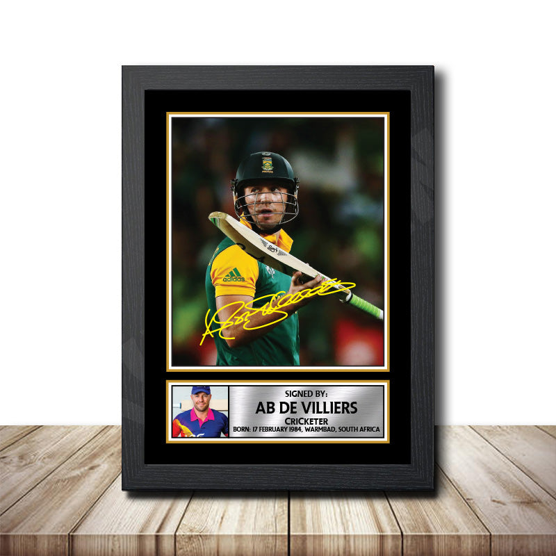 AB de Villiers M1448 Cricketer Printed Signature Poster Print Gift