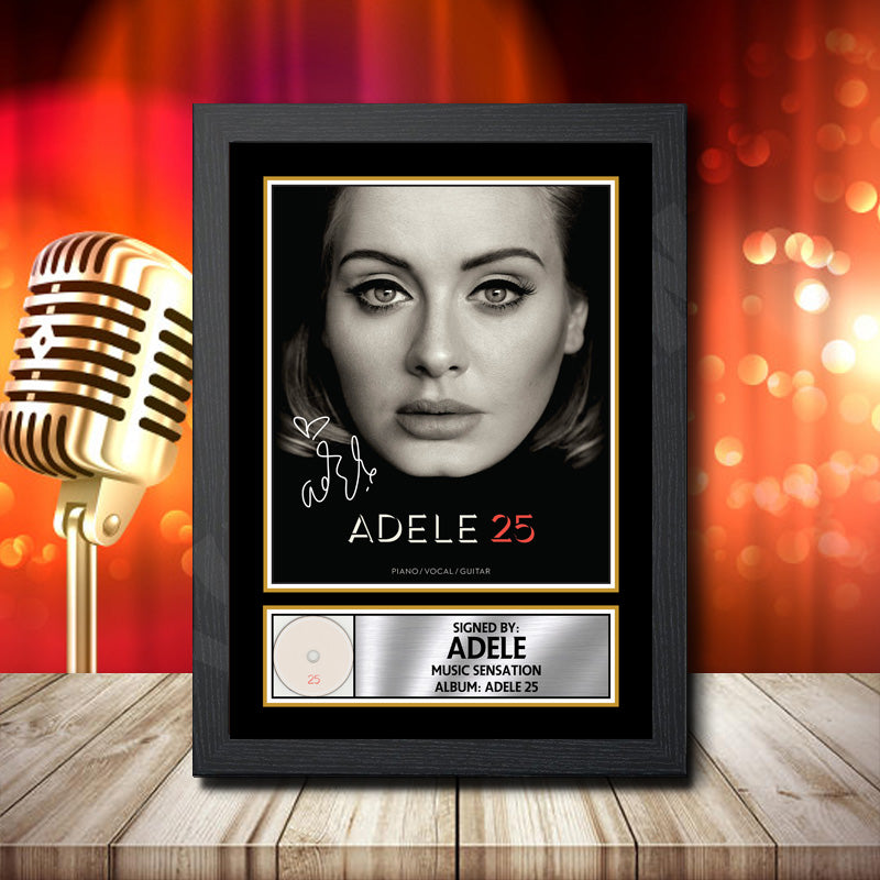 Adele 25 Album Rare – Printed Signature Music Star Print – Adele 25 Album Rare