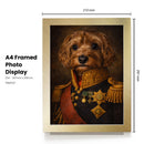 Custom Admiral Pet Portrait – Royal Military Pet Painting Poster – Personalized Dog Portrait in Admiral Uniform Wall Art Gift