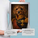 Custom Admiral Pet Portrait – Royal Military Pet Painting Poster – Personalized Dog Portrait in Admiral Uniform Wall Art Gift