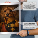 Custom Admiral Pet Portrait – Royal Military Pet Painting Poster – Personalized Dog Portrait in Admiral Uniform Wall Art Gift