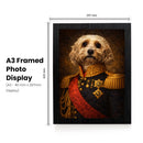 Custom Royal Admiral Pet Portrait – Personalized Dog Portrait in Military Uniform – Funny Royal Pet Painting Wall Art Gift