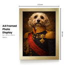 Custom Royal Admiral Pet Portrait – Personalized Dog Portrait in Military Uniform – Funny Royal Pet Painting Wall Art Gift