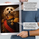 Custom Royal Admiral Pet Portrait – Personalized Dog Portrait in Military Uniform – Funny Royal Pet Painting Wall Art Gift