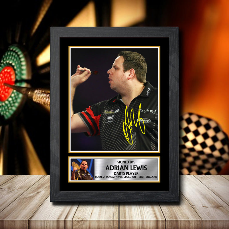 Adrian Lewis 2 Printed Signature Darts Star Poster Print Framed Wall Art Gift – Adrian Lewis 2 Printed Signature Darts Star Poster Print