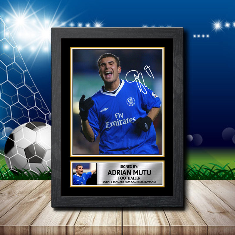 Adrian Mutu Printed Signature Footballers Star Poster Print Framed Wall Art Gift – Adrian Mutu Printed Signature Footballers Star Poster Print