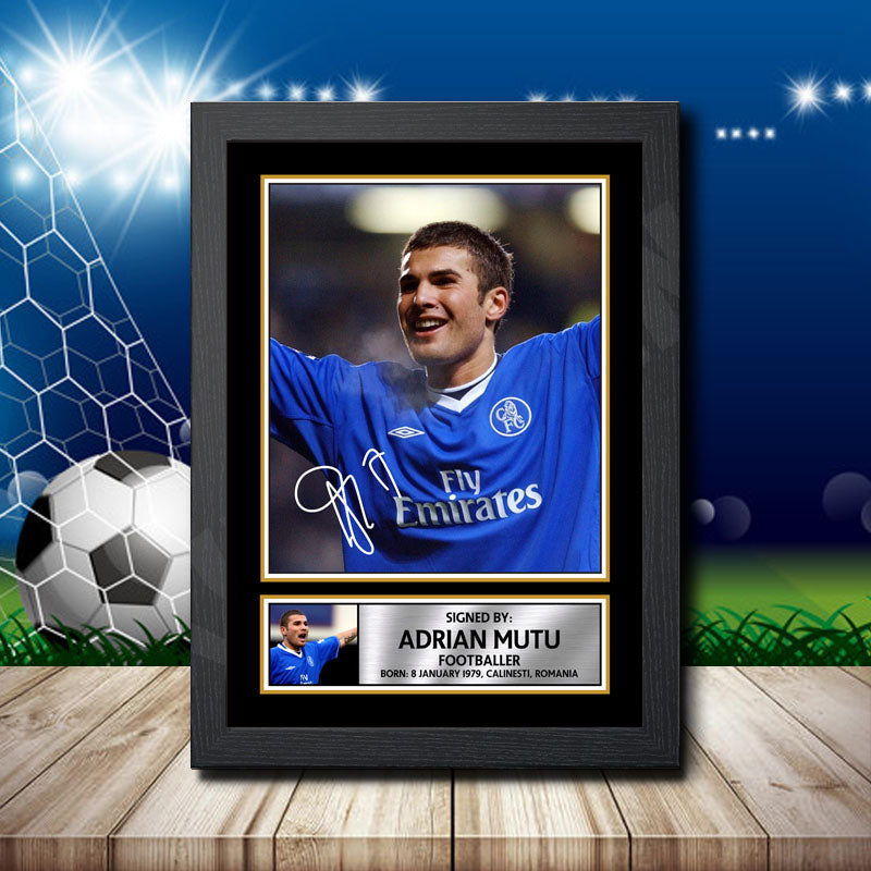 Adrian Mutu 2 Printed Signature Footballers Star Poster Print Framed Wall Art Gift – Adrian Mutu 2 Printed Signature Footballers Star Poster Print