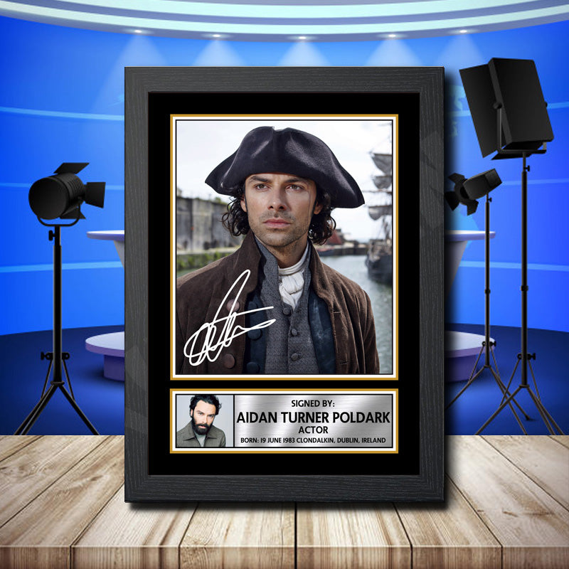 Aidan Turner Poldark 1 Printed Signature Television Star Poster Print Framed Wall Art Gift – Aidan Turner Poldark 1 Printed Signature Television Star Poster Print