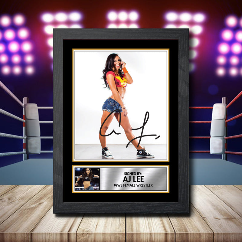 Aj Lee Sj1 Printed Signature Wwe Star Poster Print Framed Wall Art Gift – Aj Lee Sj1 Printed Signature Wwe Star Poster Print