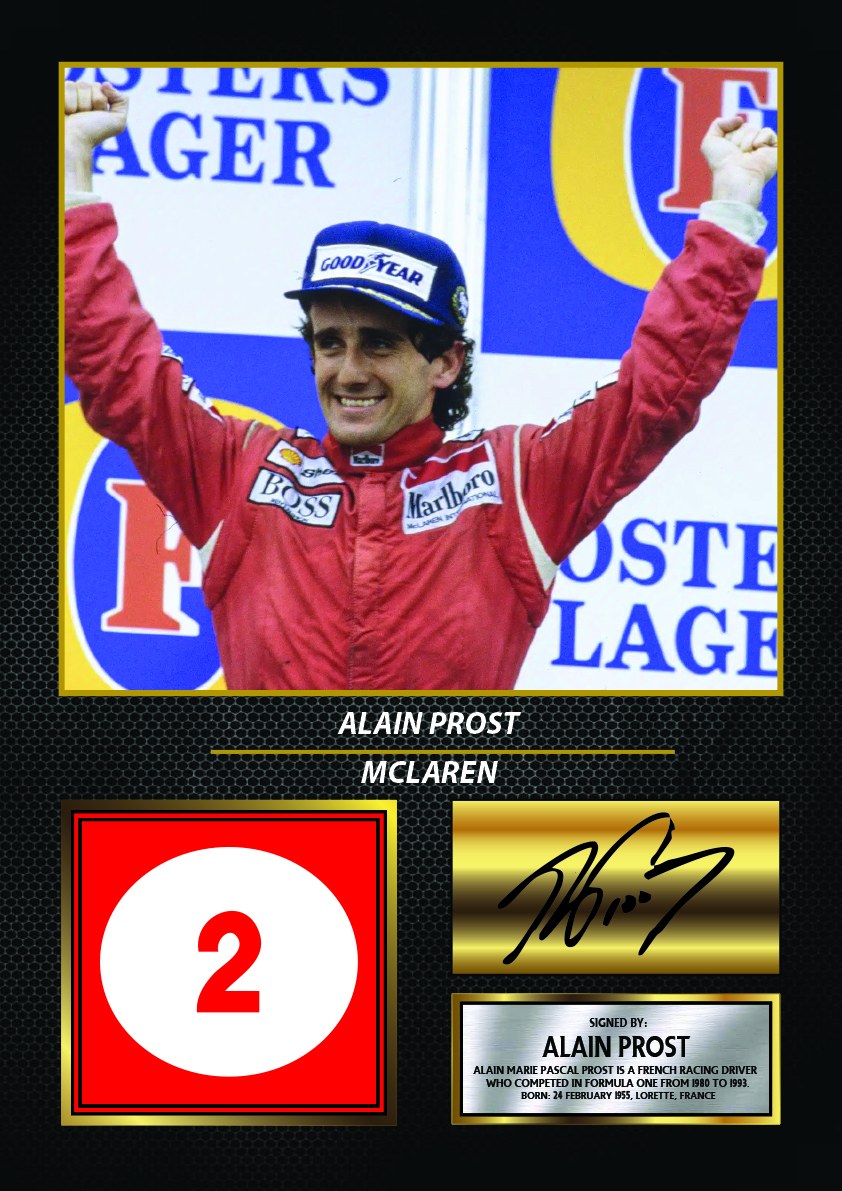 Alain Prost Racing Driver Printed Signature Print – alain Prost printed signature poster