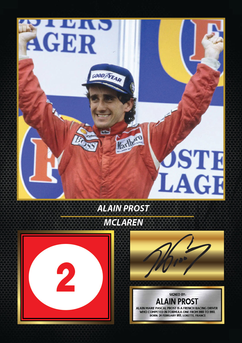 Alain Prost Printed Signature Poster Print – Motorsport Racing Legend Wall Art – Motorsport Wall Art with Printed – Alain Prost Printed Signature Poster Print