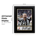 Alan Shearer Portrait Signed Autographed Poster Print – Framed Football Memorabilia with Plaque – Newcastle United & England Legend– Gift for Fans & Collectors
