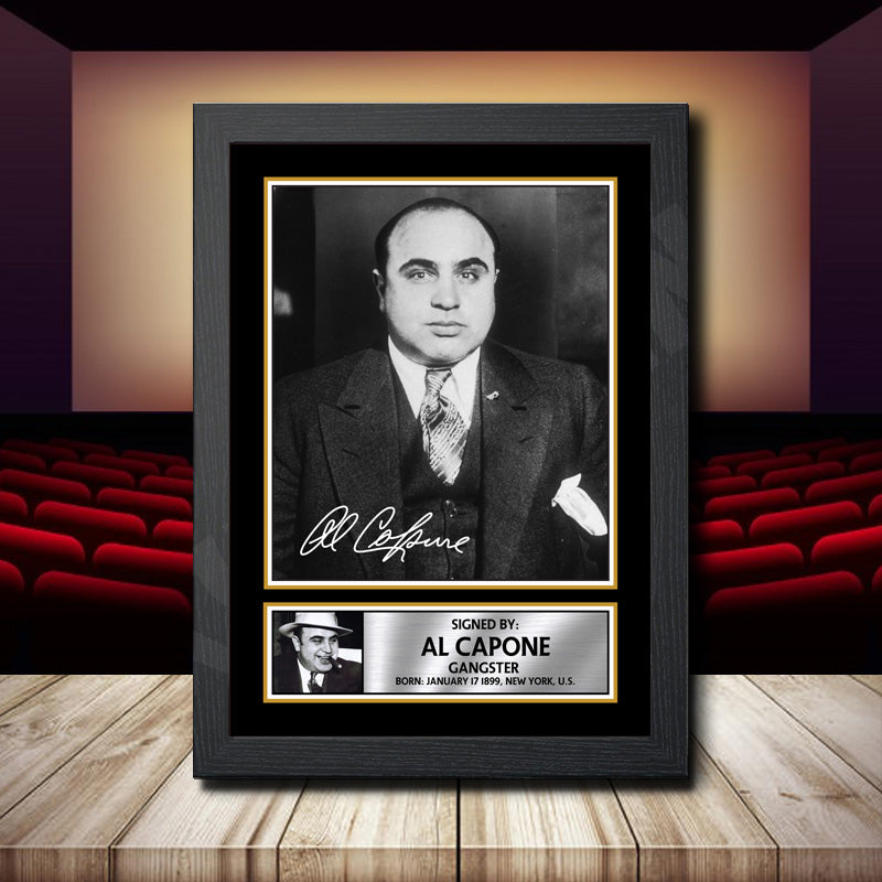 Al Capone Gangster Printed Signature Movie Star Poster Print Framed Wall Art Gift – Al Capone Gangster Printed Signature Movie Star Poster Print