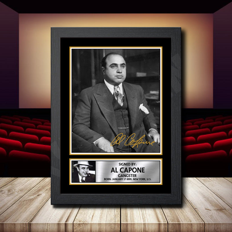 Al Capone Gangster 2 Printed Signature Movie Star Poster Print Framed Wall Art Gift – Al Capone Gangster 2 Printed Signature Movie Star Poster Print