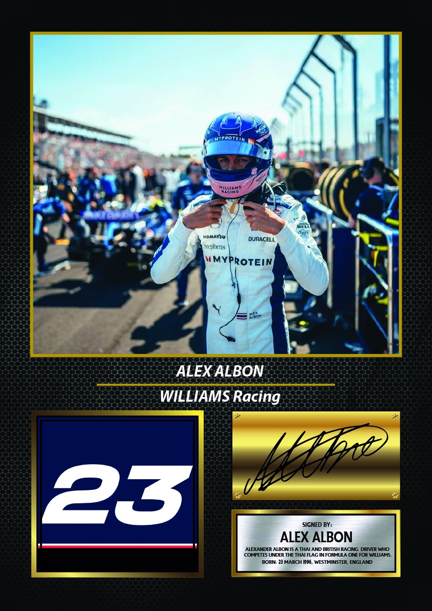 Alex Albon Racing Driver Printed Signature Print – alex Albon printed signature poster