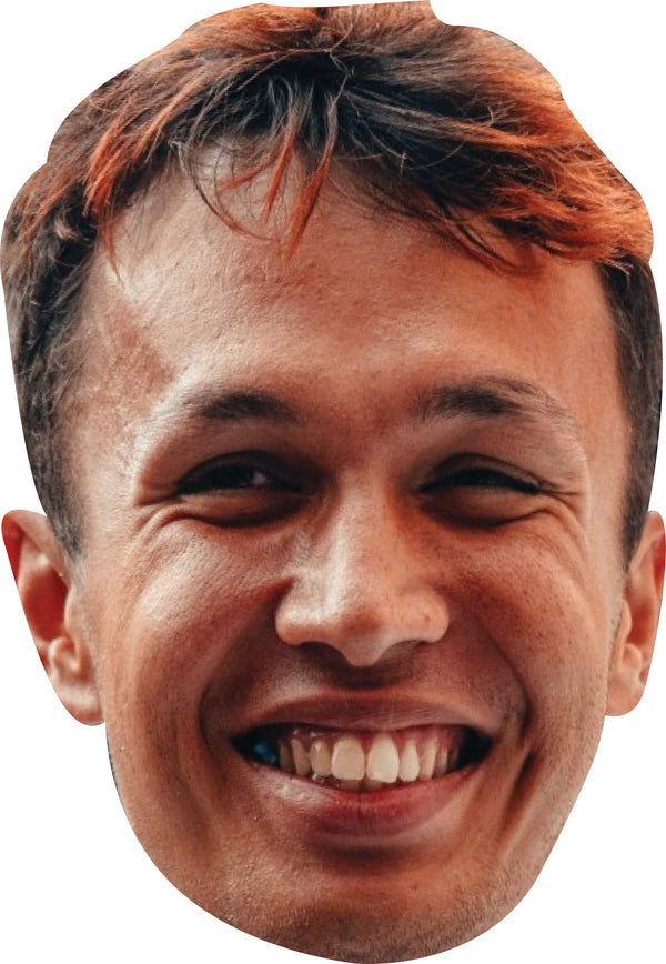 Alex Albon Facemask – F1 Motorsport Celebrity Card Face Mask – Celebrity Mask for Stag Do, Hen Night, Fancy Dress & Costume Parties