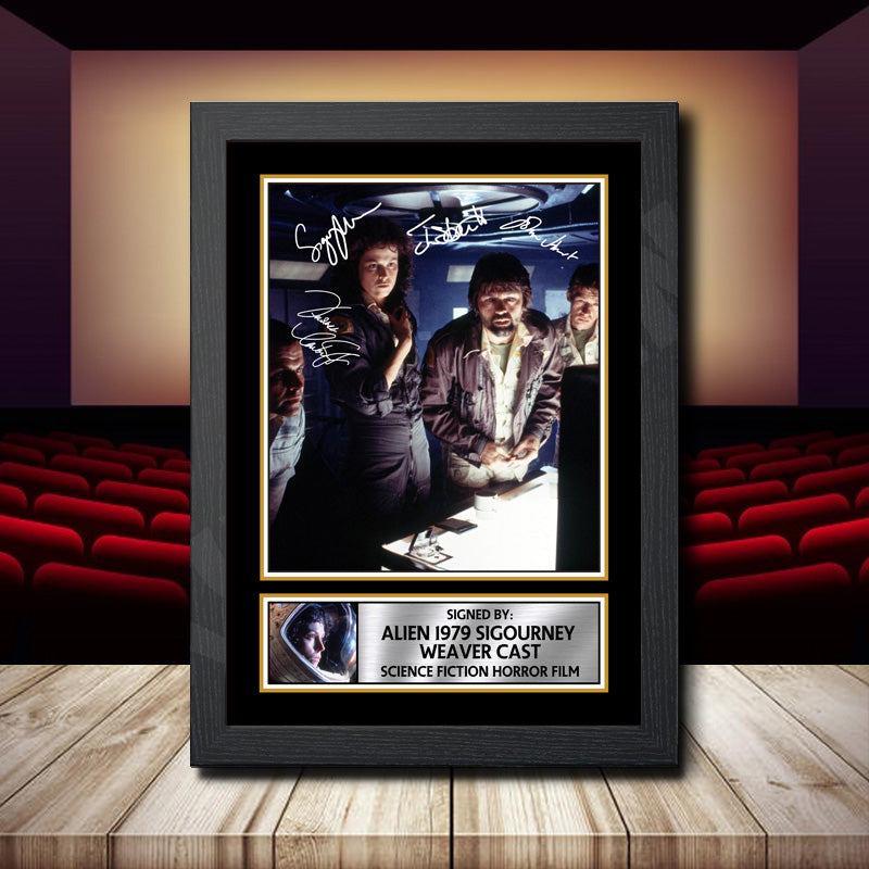 Alien 1979 Sigourney Weaver Cast 2 Printed Signature Movie Star Poster Print Framed Wall Art Gift – Alien 1979 Sigourney Weaver Cast 2 Printed Signature Movie Star Poster Print