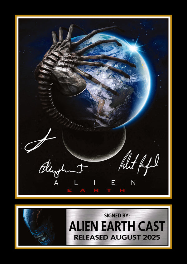 Alien Earth Printed Signature Poster – Sci-Fi Movie Wall Art – Alien Franchise Inspired Film Poster – Space Horror Wall Art Gift for Fans – Reproduction Print