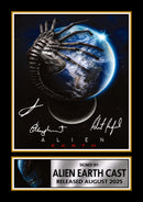 Alien Earth Printed Autograph Poster – Sci-Fi Movie Wall Art – Alien Franchise Inspired Film Poster – Space Horror Memorabilia Gift for Fans