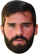 Alisson Becker Face Mask – Brazil Goalkeeper Inspired Card Face Mask, Football Fan Party Accessory, Soccer Supporter Mask, Match Day Photo Prop, Sports Fan Gift