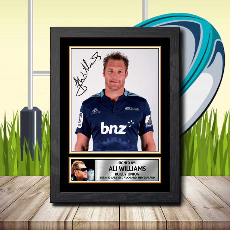 Ali Williams 1 Printed Signature Rugby Star Poster Print Framed Wall Art Gift – Ali Williams 1 Printed Signature Rugby Star Poster Print