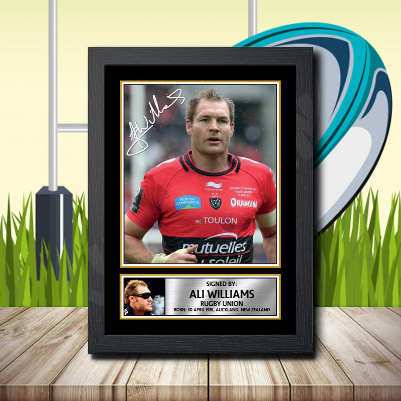 Ali Williams 2 Printed Signature Rugby Star Poster Print Framed Wall Art Gift – Ali Williams 2 Printed Signature Rugby Star Poster Print