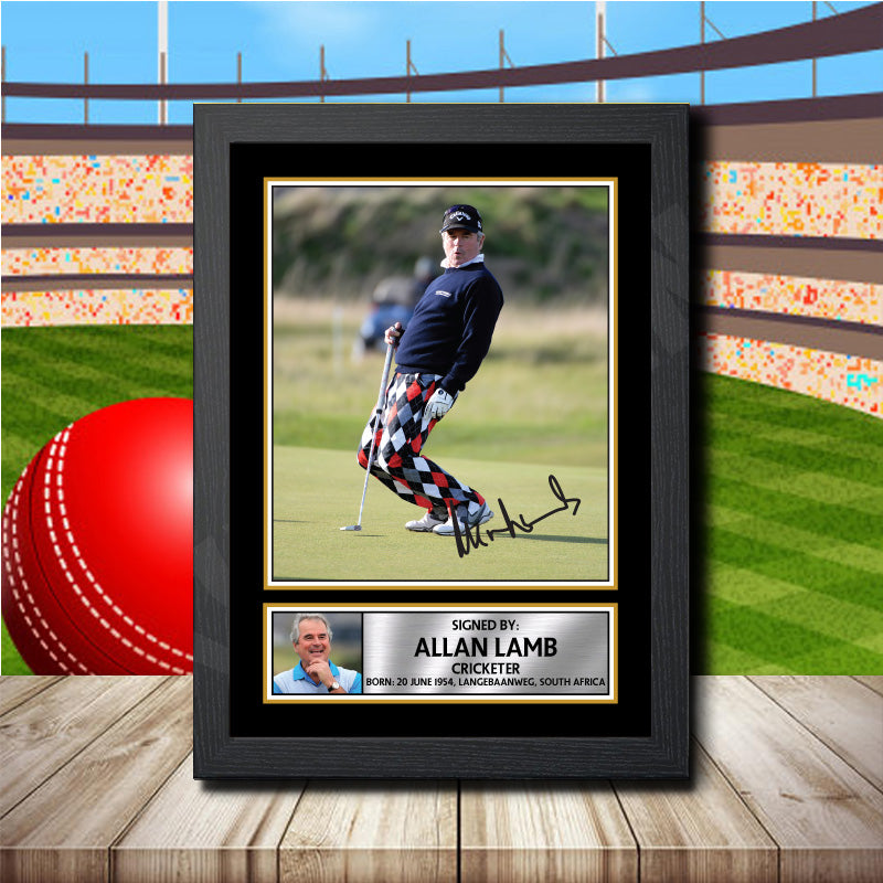 Allan Lamb 2 Printed Signature Cricket Star Poster Print Framed Wall Art Gift – Allan Lamb 2 Printed Signature Cricket Star Poster Print