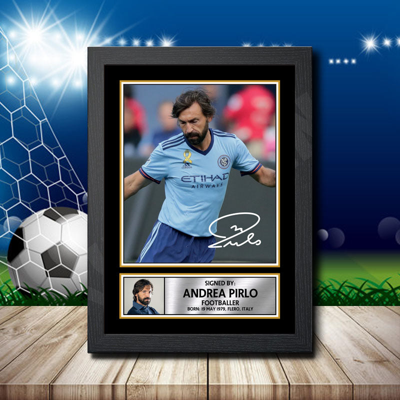 Andrea Pirlo Printed Signature Footballers Star Poster Print Framed Wall Art Gift – Andrea Pirlo Printed Signature Footballers Star Poster Print