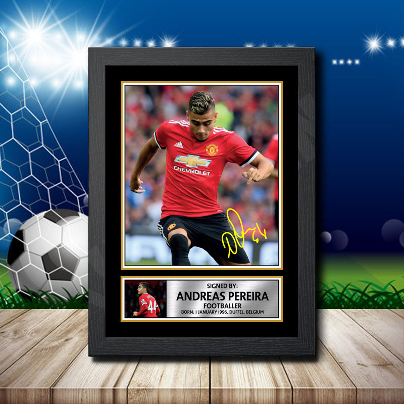 Andreas Pereira 2 Printed Signature Footballers Star Poster Print Framed Wall Art Gift – Andreas Pereira 2 Printed Signature Footballers Star Poster Print