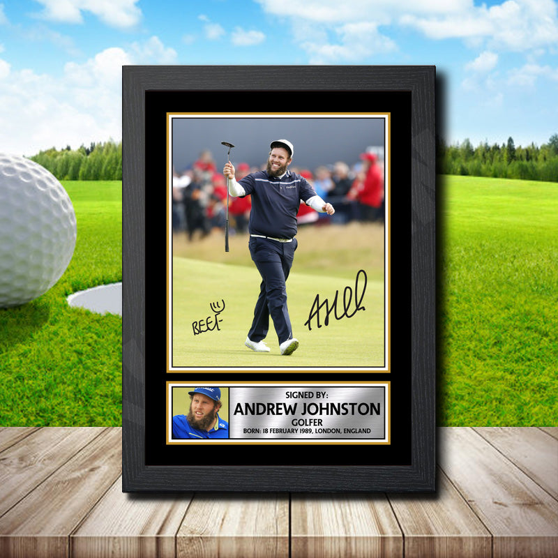 Andrew Beef Johnston 2 Printed Signature Golfer Star Poster Print Framed Wall Art Gift – Andrew Beef Johnston 2 Printed Signature Golfer Star Poster Print