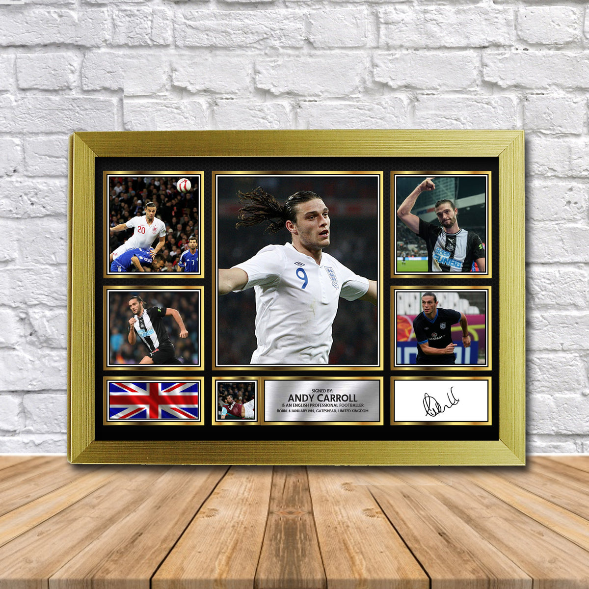 Andy Carroll Football Gift Printed Signature Star Poster Print Wall Art Gift