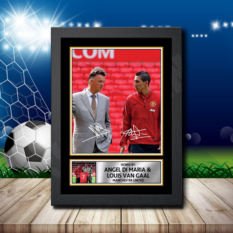 Angel Di Maria Louis Van Gaal 1 Printed Signature Footballers Star Poster Print Framed Wall Art Gift – Angel Di Maria Louis Van Gaal 1 Printed Signature Footballers Star Poster Print