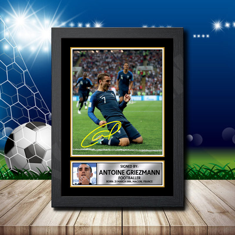 Antoine Griezmann 2 Printed Signature Footballers Star Poster Print Framed Wall Art Gift – Antoine Griezmann 2 Printed Signature Footballers Star Poster Print