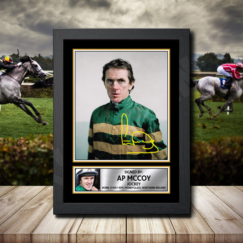 Ap Mccoy Printed Signature Horse-Racing Star Poster Print Framed Wall Art Gift – Ap Mccoy Printed Signature Horse-Racing Star Poster Print