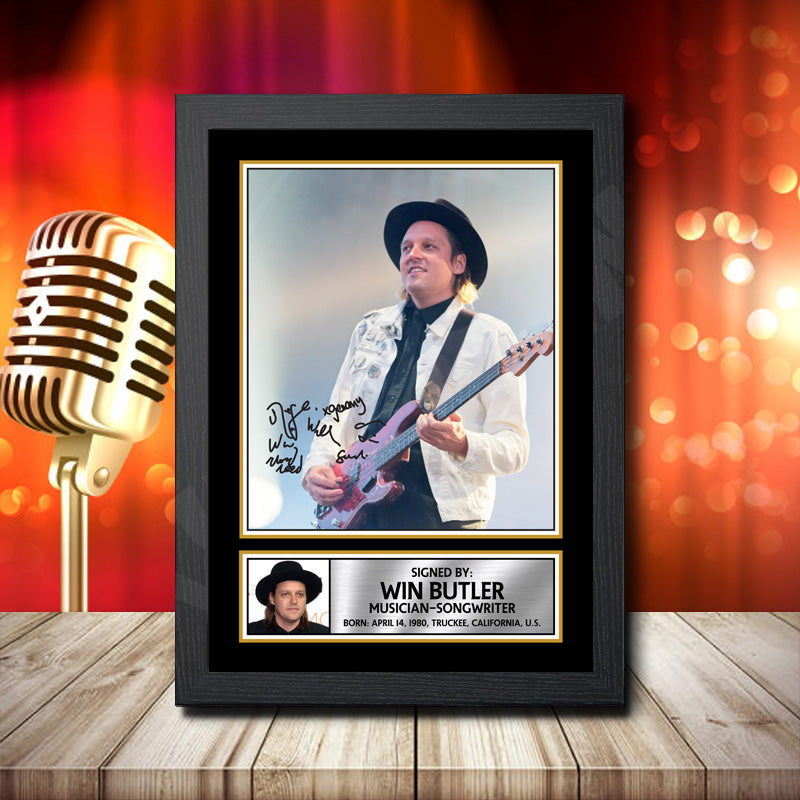 Arcade Fire Win Butler – Printed Signature Music Star Print – Arcade Fire Win Butler