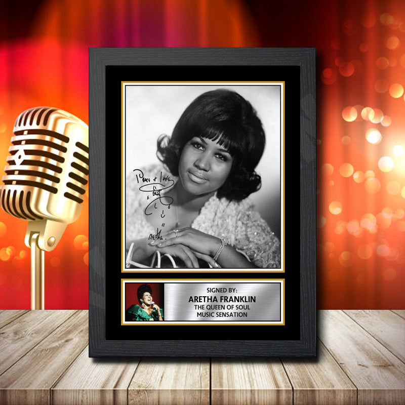 Aretha Franklin – Printed Signature Music Star Print – Aretha Franklin