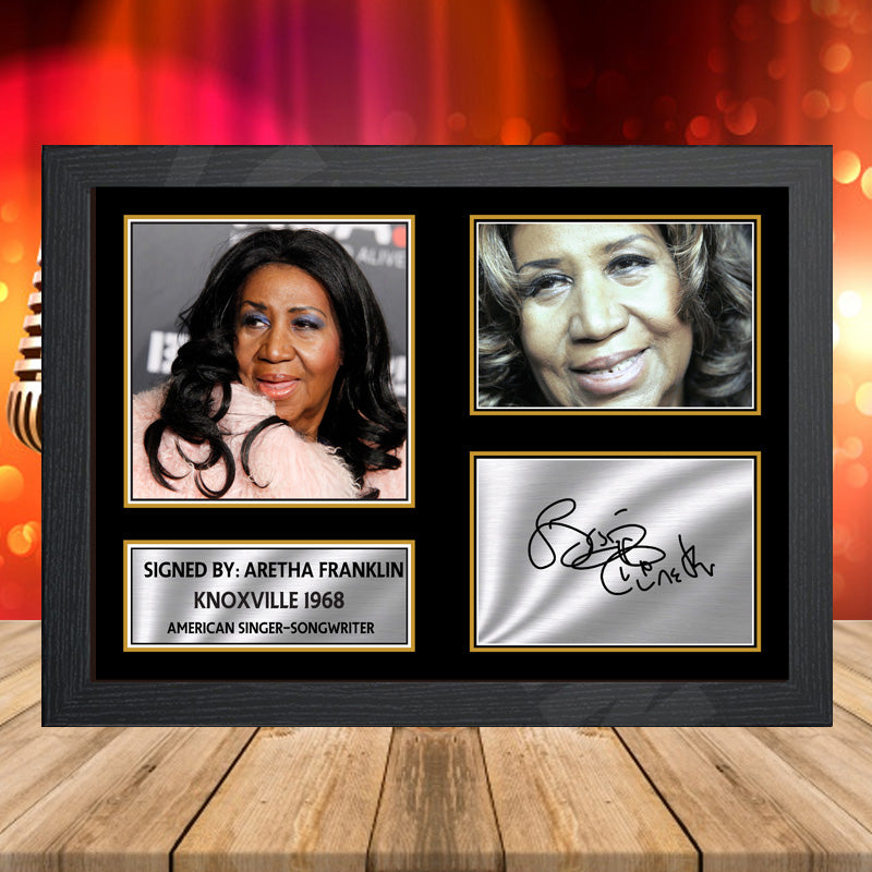 Aretha Franklin Knoxville 1968 Printed Signature – Music-Landscape Star Print – Aretha Franklin Knoxville 1968 Printed Signature