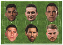 Argentina Legends Face Mask Multipack – 6 Football Star Card Face Masks – Argentina Football Team Inspired Party Masks for Sports Events, World Football Celebrations, Fancy Dress & Photo Booth Props