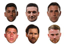 Argentina Legends Face Mask Multipack – 6 Football Star Card Face Masks – Argentina Football Team Inspired Party Masks for Sports Events, World Football Celebrations, Fancy Dress & Photo Booth Props