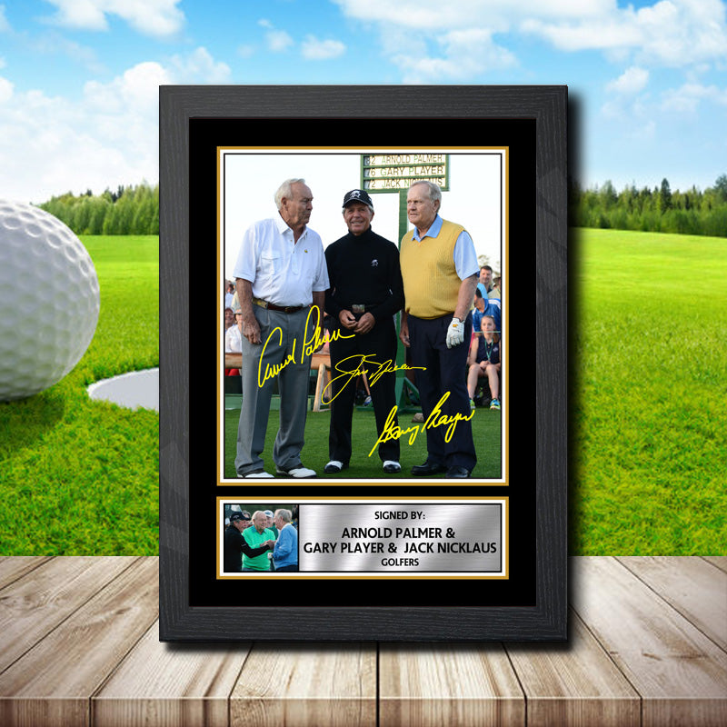 Arnold Palmer Gary Player _ Jack Nicklaus 2 Printed Signature Golfer Star Poster Print Framed Wall Art Gift – Arnold Palmer Gary Player _ Jack Nicklaus 2 Printed Signature Golfer Star