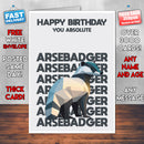 Rude Swear Word Birthday Card Design - A*SEBADGER