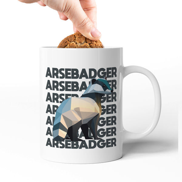 Rude Swear Word Printed Mug Design - AR*EBADGER (3 Colours)