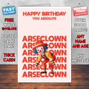 Rude Swear Word Birthday Card Design - A*SECLOWN